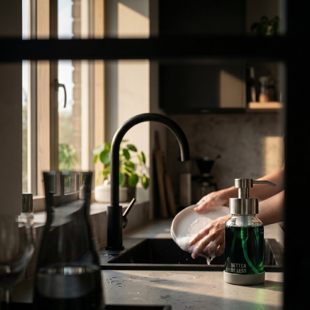 Küche wo der abwasch mit dem Spülschaum von Better by Less gemacht wird